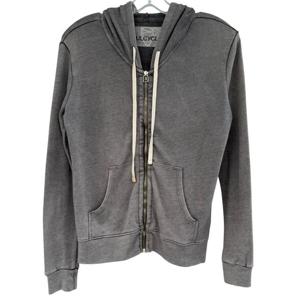 Soulcycle Zip-Up Sweatshirt Lightweight Hoodie Womens Size XS Grey & White - Picture 2 of 8